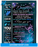 Gift For Daughter Blanket, To My Daughter I Love You To The Moom And Back Fleece Blanket