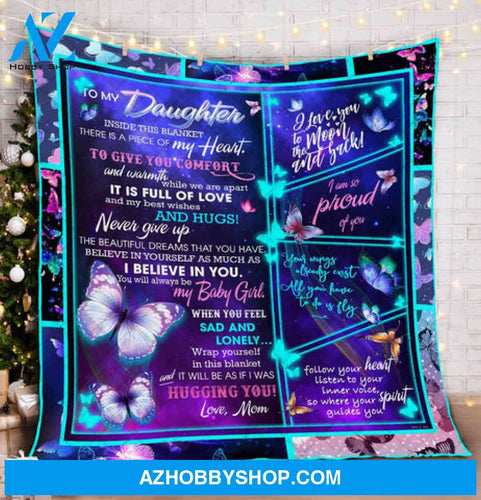 Gift For Daughter Blanket, To My Daughter I Love You To The Moon And Back