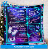 Gift For Daughter Blanket, To My Daughter I Love You To The Moon And Back