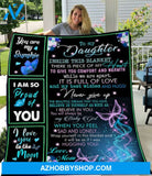 Gift For Daughter Blanket, To My Daughter I Love You To The Moon And Back Butterfly
