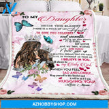 Gift For Daughter Blanket, To My Daughter It Will Be As If I Was Hugging You, Love From Mom, Butterfly