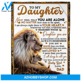 Gift For Daughter Blanket, To My Daughter Lion Dad Never Feel That You Are Alone