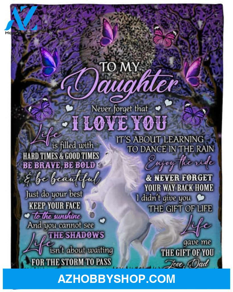 Gift For Daughter Blanket, To My Daughter Never Forget That I Love You Fleece Blanket