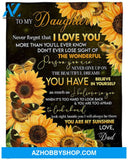 Gift For Daughter Blanket, To My Daughter Never Forget That I Love You Fleece Blanket