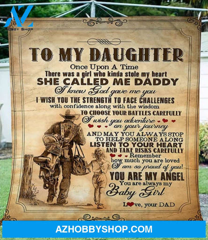 Gift For Daughter Blanket, To My Daughter Once Upon A Time Country Girl