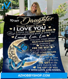 Gift For Daughter Blanket, To My Daughter The Gift Of You With Love And Kisses Fleece Blanket