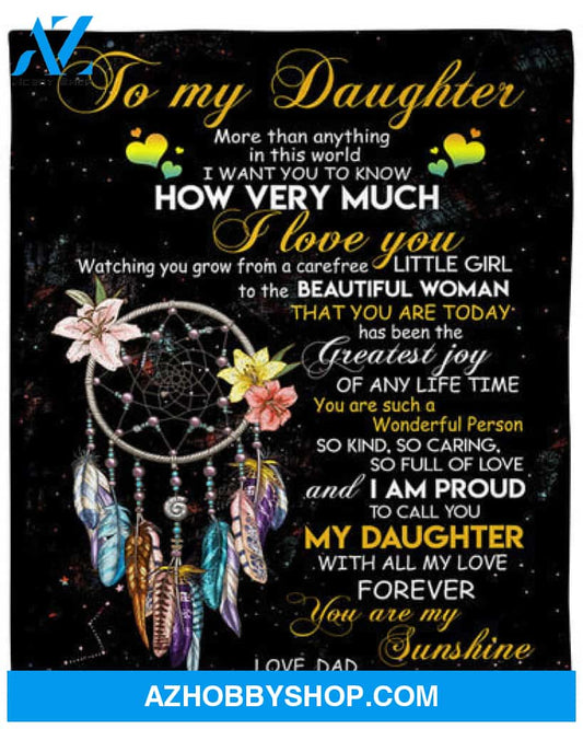 Gift For Daughter Blanket, To My Daughter Watching You Grow From A Carefree Little Girl Fleece Blanket