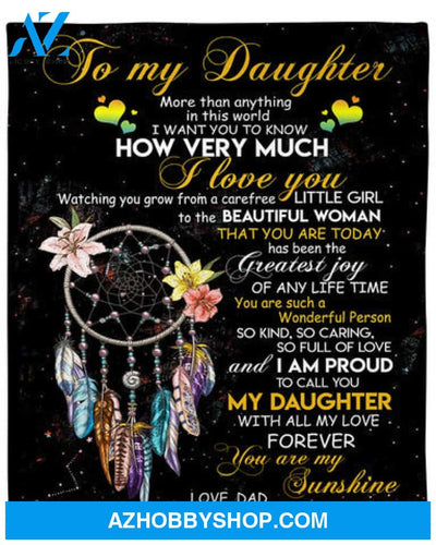 Gift For Daughter Blanket, To My Daughter Watching You Grow From A Carefree Little Girl Fleece Blanket