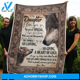 Gift For Daughter Blanket, To My Daughter Wolf You Are So From Mom Fleece Blanket
