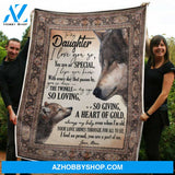 Gift For Daughter Blanket, To My Daughter Wolf You Are So From Mom Fleece Blanket