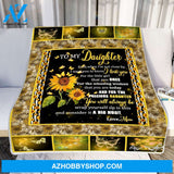 Gift For Daughter - Butterfly Sunflower Mom To Daughter Fleece Blanket