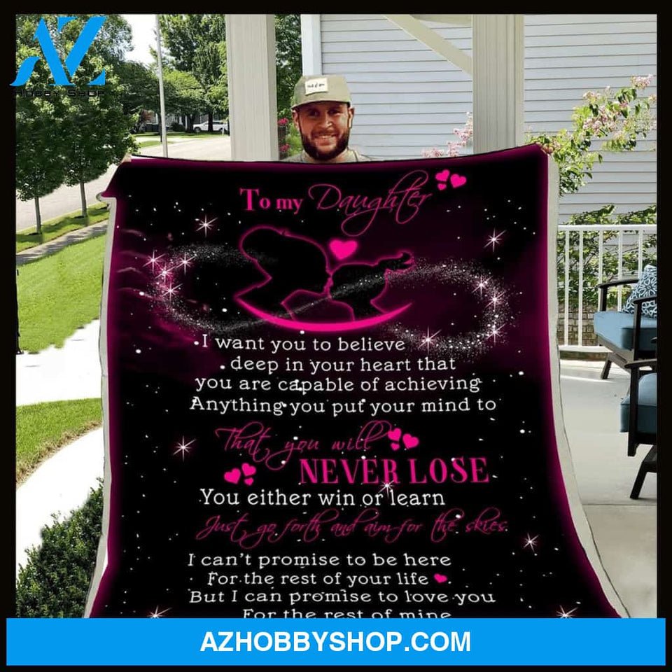 Gift For Daughter Fleece Blanket Letter From Mom, Never Lose | Family Blanket