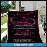 Gift For Daughter Fleece Blanket Letter From Mom, Never Lose | Family Blanket