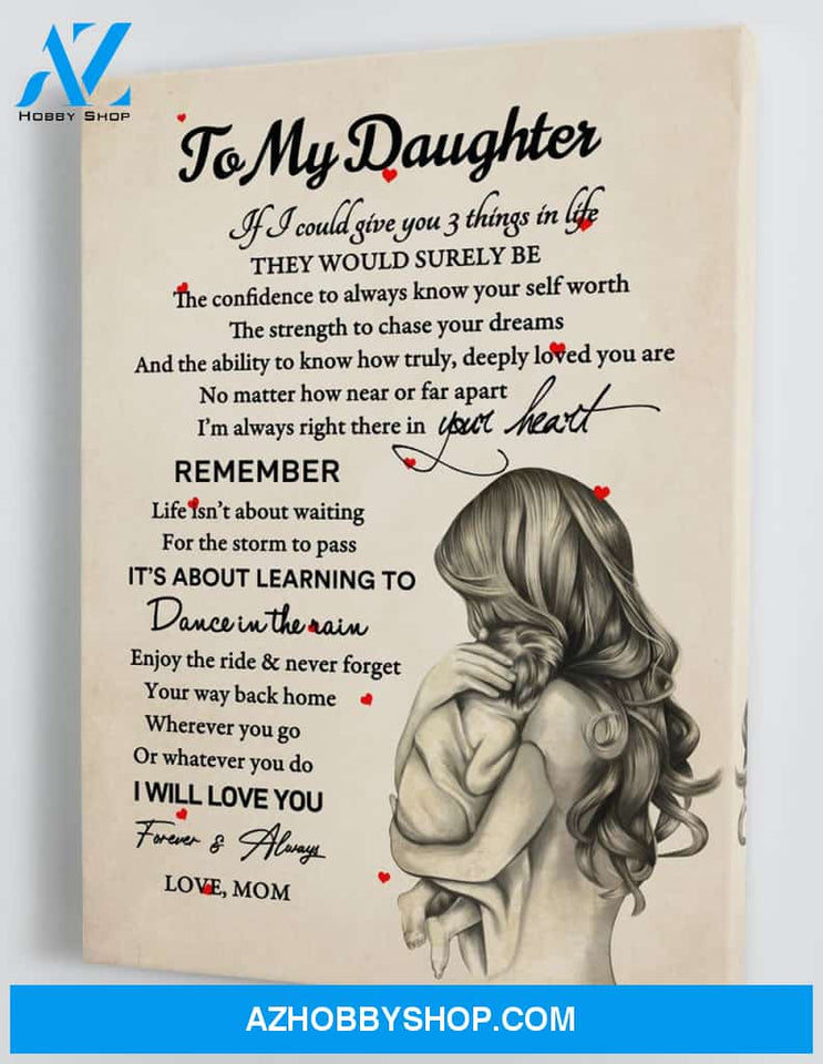 Gift For Daughter from Mom - Mom carrying Baby - Framed Canvas MD067