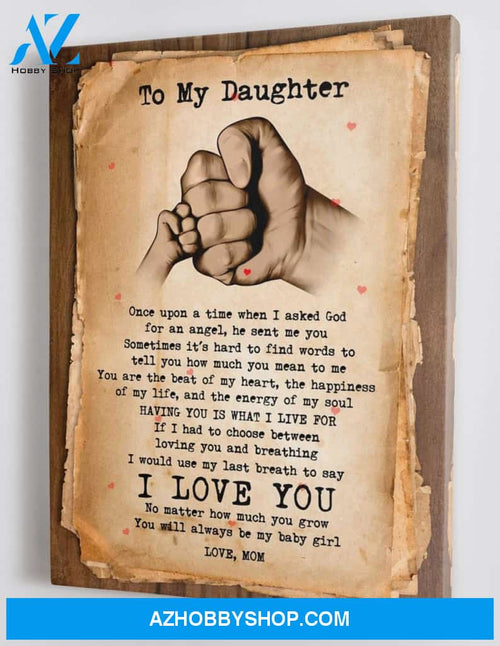 Gift for Daughter from Mom - Fist Bump - Framed Canvas Gift MD036