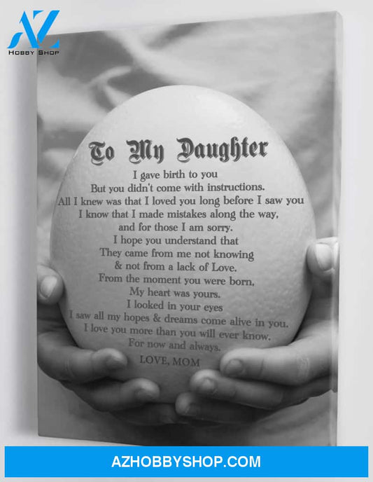Gift For Daughter from Mom - Open Cupped Hands - Framed Canvas MD097