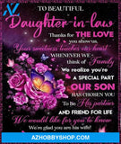 Gift For Daughter-In-Law Blanket, Butterfly And Rose To My Daughter-In-Law