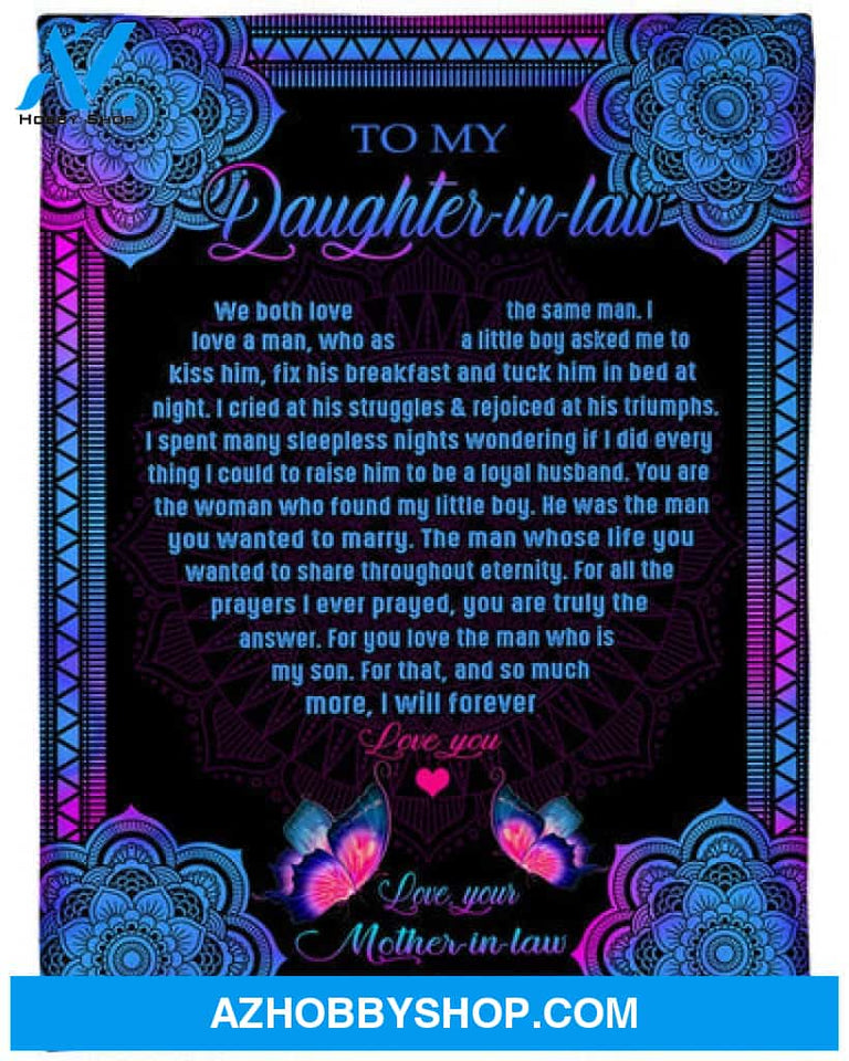 Gift For Daughter In Law Blanket, To My Daughter In Law I Will Forever Love You Blanket