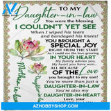 Gift For Daughter In Law Blanket, To My Daughter in Law You Were The Blessing Gifts Blanket