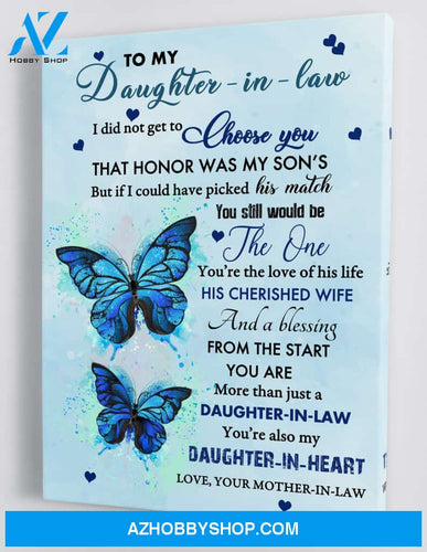 Gift for Daughter-in-law from Mother-in-law - Butterfly- Framed Canvas Gift MD074