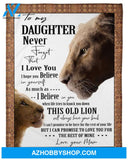 Gift for Daughter Lion Blanket, To My Daughter I Love You From Mom