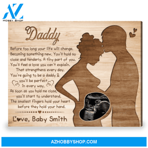 Gift For Expecting Dad Custom Father's Day Gift For Dad To Be Canvas Print