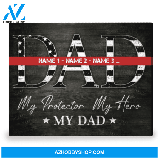 Gift For Firefighter Dad Customized Firefighter Gift For Him Canvas Print