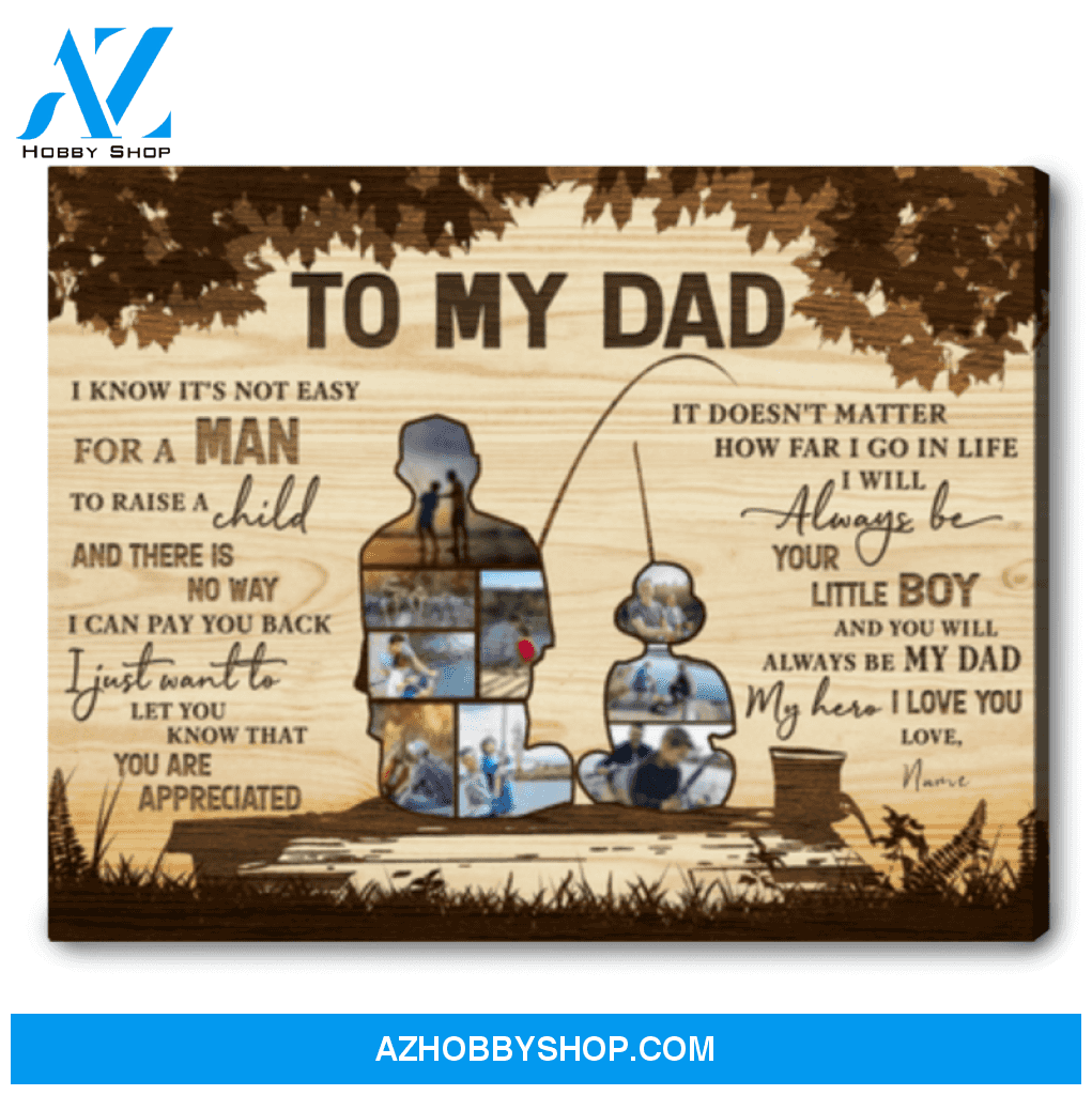Gift For Fisherman Dad Custom Photo Canvas Gift For Dad