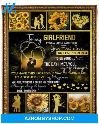 Gift For Girlfriend Blanket, Sunflower To My Girlfriend I Love You
