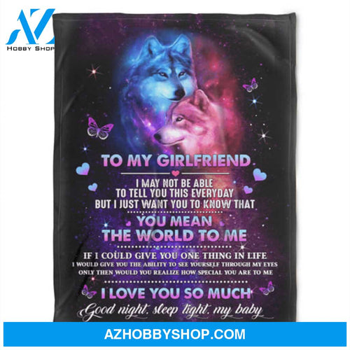 Gift For Girlfriend, Wolf Couple To My Girlfriend You Mean The World To Me - Love From Boyfriend