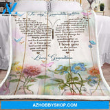 Gift For Granddaughter Blanket, Butterfly Flower To My Granddaughter I Love You To The Moon And Back - Love From Grandma