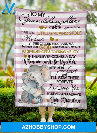 Gift For Granddaughter Blanket, Elephant To My Granddaughter I Love You Forever And Always - Love From Grandma