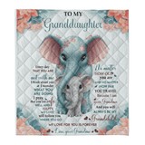 Gift For Granddaughter Blanket, Elephant To My Granddaughter You Will Always Be My Grandchild