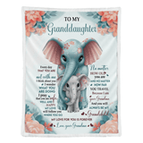 Gift For Granddaughter Blanket, Elephant To My Granddaughter You Will Always Be My Grandchild