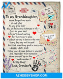Gift For Granddaughter Blanket, Love Mail To My Granddaughter Never Forget How Much I Love You A Big Hug Gift From Grandma Fleece Blanket