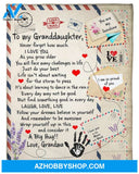 Gift For Granddaughter Blanket, Love Mail To My Granddaughter Never Forget How Much I Love You A Big Hug Gift From Grandma Fleece Blanket