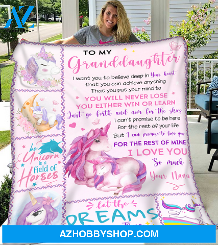Gift For Granddaughter Blanket, Love You For The Rest Of My Life Unicon Fleece Blanket