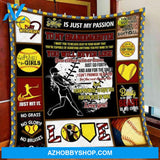 Gift For Granddaughter Blanket, Softball Is For Girls To My Granddaughter Fleece Blanket