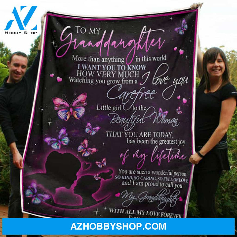 Gift For Granddaughter Blanket, To My Granddaughter Butterfly More Than Anything In This World - Love From Grandma