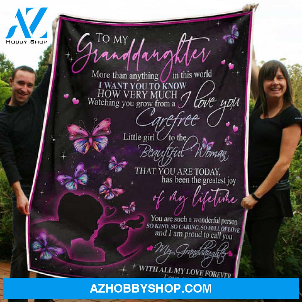 Gift For Granddaughter Blanket, To My Granddaughter Butterfly More Than Anything In This World - Love From Grandma