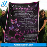 Gift For Granddaughter Blanket, To My Granddaughter Butterfly More Than Anything In This World - Love From Grandma