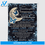 Gift For Granddaughter Blanket, To My Granddaughter I'll Always Be With You Winter Butterfly - Love From Grandma