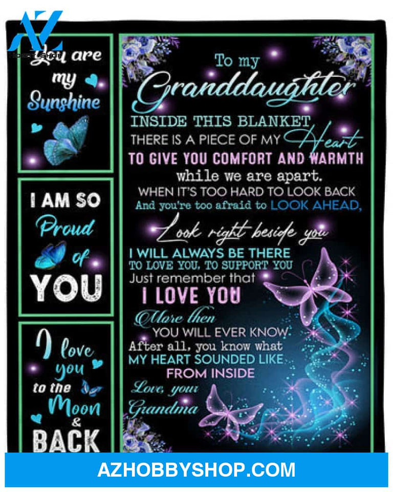 Gift For Granddaughter Blanket, To My Granddaughter Inside This Butterfly And Floral From Grandma