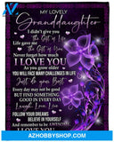 Gift For Granddaughter Blanket, To My Granddaughter Laugh Love Live Fleece Blanket