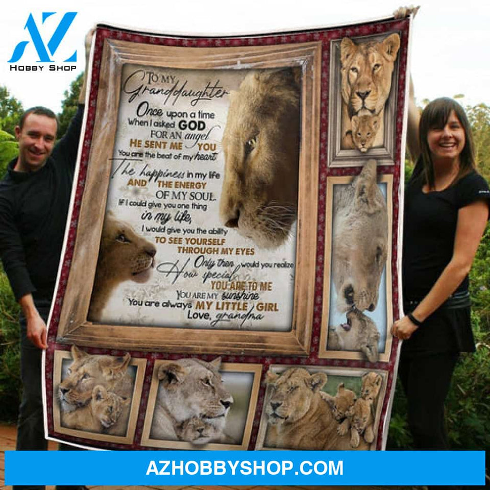 Gift For Granddaughter Blanket, To My Granddaughter Lion King You Are My Angel Sunshine Gift From Grandma Fleece Blanket