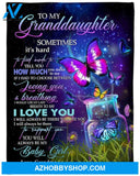 GIft For Granddaughter Blanket, To My Granddaughter You Will Always Be My Baby Girl Fleece Blanket