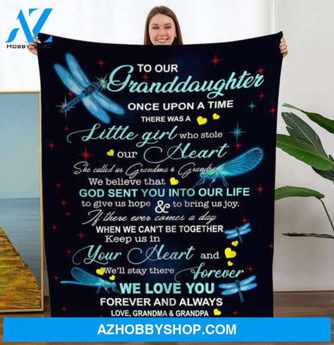 Gift For Granddaughter Blanket, To Our Granddaughter, Dragonfly Blanket, Soft blanket,Gift For Granddaughter Family 