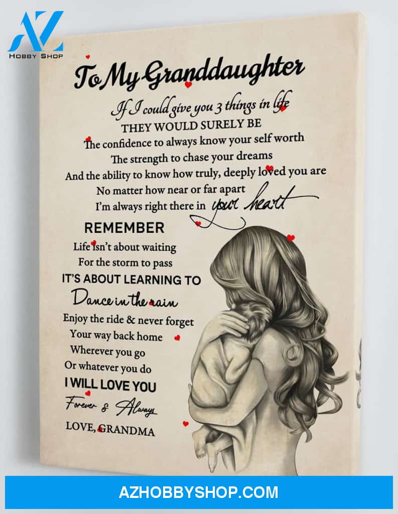Gift for Granddaughter from Grandma - Woman carrying Baby - Framed Canvas Gift GMD073