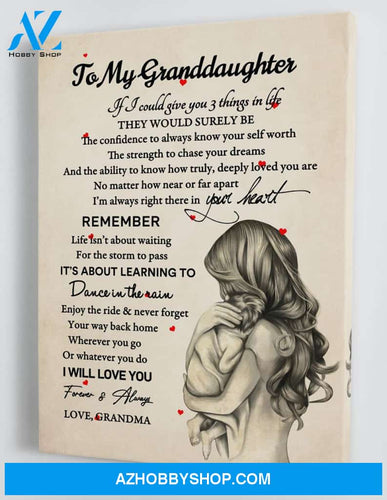 Gift for Granddaughter from Grandma - Woman carrying Baby - Framed Canvas Gift GMD073