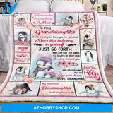 Gift For Granddaughter Penguin To My Granddaughter Fleece Blanket